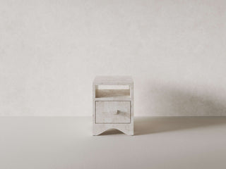 Sable Bedside Table - Natural White Stone