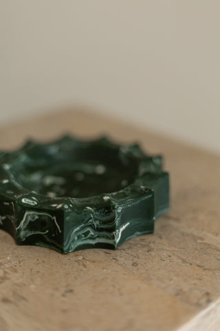 Flow Resin Sun Dish, Dark Jade