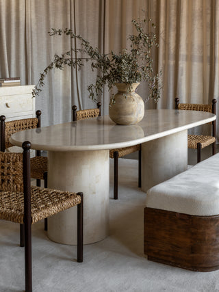 Paradis Oval Dining Table | Spanish Beige Marble