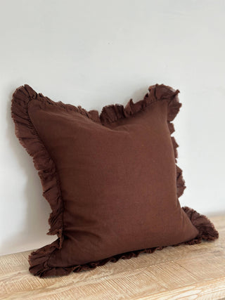 Hallie Ruffled Linen Cushion Cover