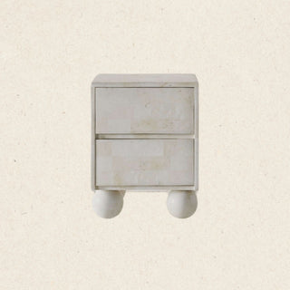 Miro Bedside Table | Natural White Stone