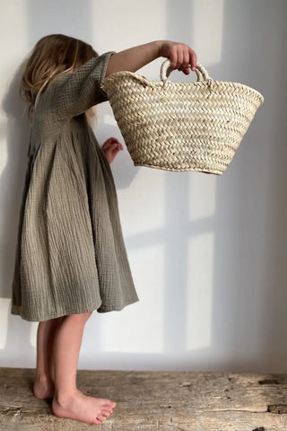Mini French Market Basket Bag