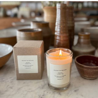 Palo Santo, Sweetgrass + Sage Handcrafted Scented Soy Candle | Amber Jar
