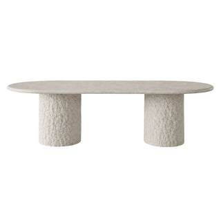 Isla Oval Dining Table | 95" x 40" | Spanish Beige Marble