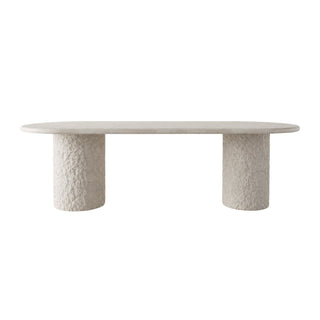 Isla Oval Dining Table | 119" x 48" | Spanish Beige Marble