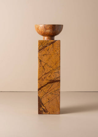 Opus Large Marble Candle Holder, Nougat