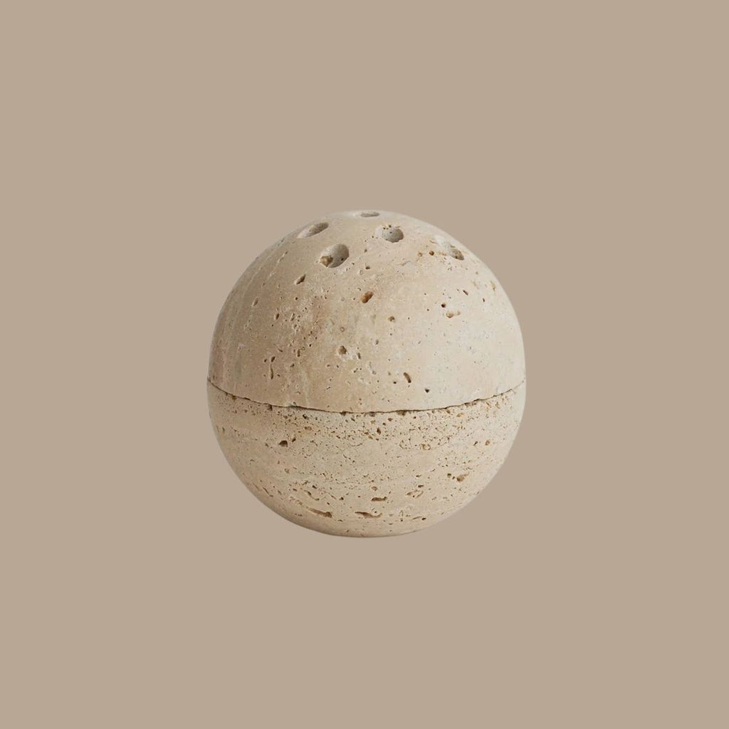 Travertine Sphere Incense & Smudging Burner