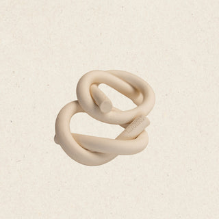 Hand-rolled Ceramic Knot Napkin Rings, Marshmallow