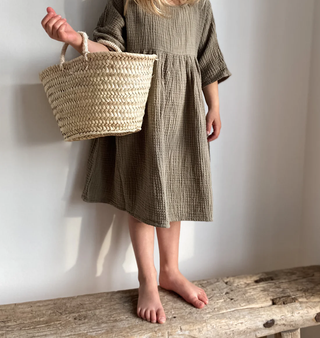 Mini French Market Basket Bag
