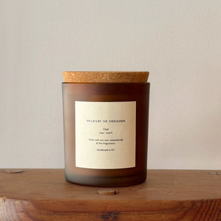 Oud, Rose + Myrrh Handcrafted Soy Candle | Clear Jar