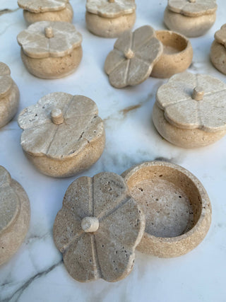 Beige Travertine Trinket Box | Small
