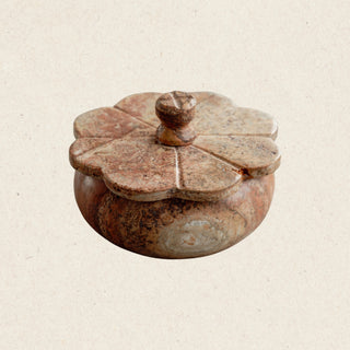 Rust Travertine Trinket Box | Small