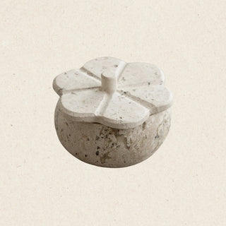 Beige Travertine Trinket Box | Small