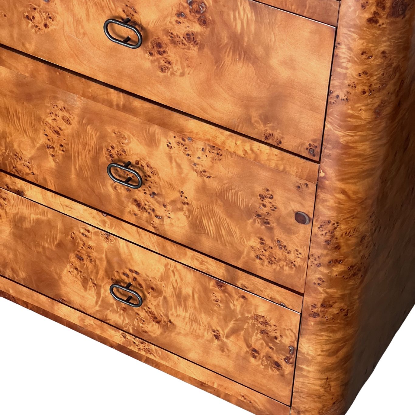 En Gold | Artisanal Drawer Storage | Zephyr Tall Dresser | Cognac Burl | Iron Hardware Accent En Gold | Artisanal Drawer Storage | Zephyr Tall Dresser | Cognac Burl | Iron Hardware Accent