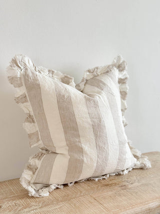 Hallie Ruffled Linen Cushion