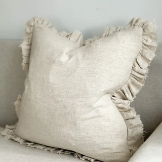 Grace Sand Ruffle Edge Cushion