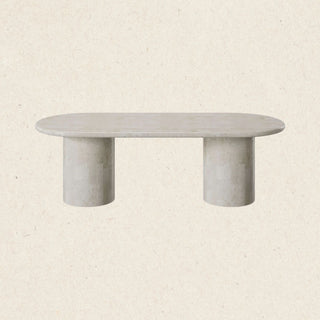 Paradis Oval Dining Table | Spanish Beige Marble