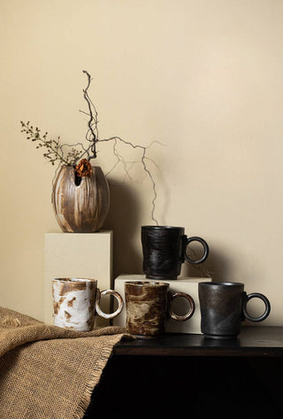 Handmade Stoneware Mug, Green/Brown