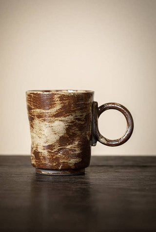 Handmade Stoneware Mug, Green/Brown
