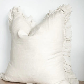 Hallie Cream Ruffle Edge Cushion
