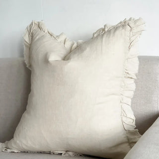 Hallie Cream Ruffle Edge Cushion