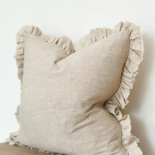 Grace Sand Ruffle Edge Cushion