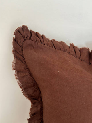 Hallie Ruffled Linen Cushion Cover
