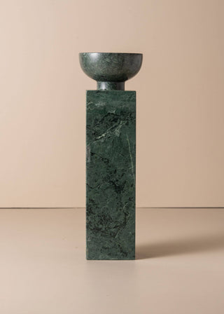 Opus Large Marble Candle Holder, Nougat