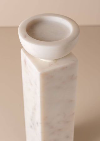 Opus Large Marble Candle Holder, Nougat