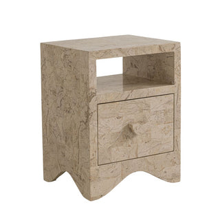 Sable Bedside Table - Cream Stone