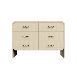 Bruno Chest of Drawers, Raffia, Front View