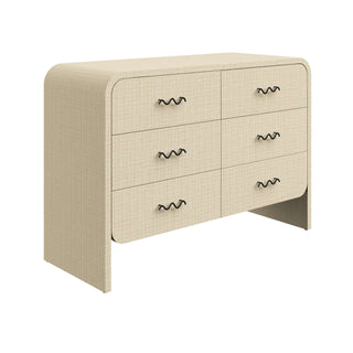 Bruno Chest of Drawers, Raffia, Front Angle