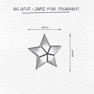 Capiz Star Ornament Without Ring dimensions