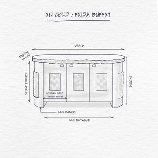 Frida Buffet dimensions