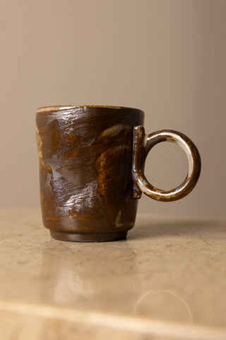 Handmade Stoneware Mug, Green/Brown