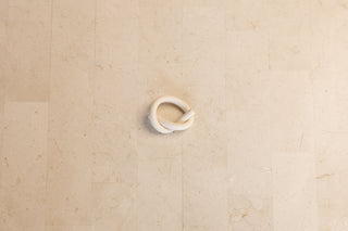 Hand-rolled Ceramic Knot Napkin Rings, Marshmallow