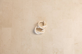 Hand-rolled Ceramic Knot Napkin Rings, Marshmallow