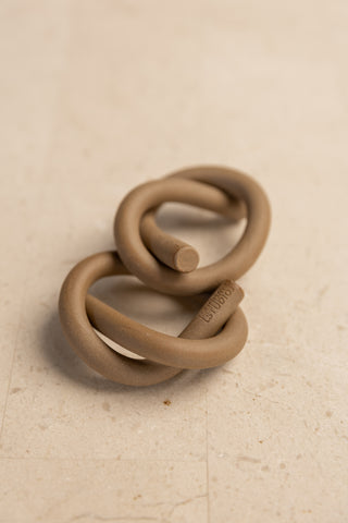 Handmade Ceramic Knot Napkin Rings, Brownstone