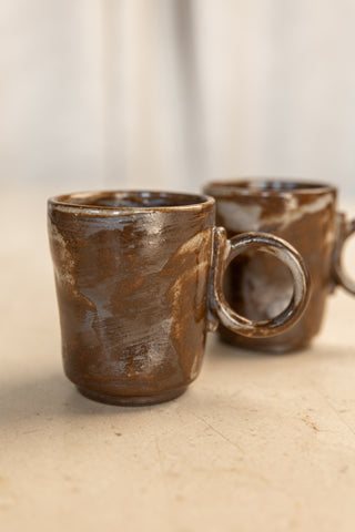 Handmade Stoneware Mug, Green/Brown