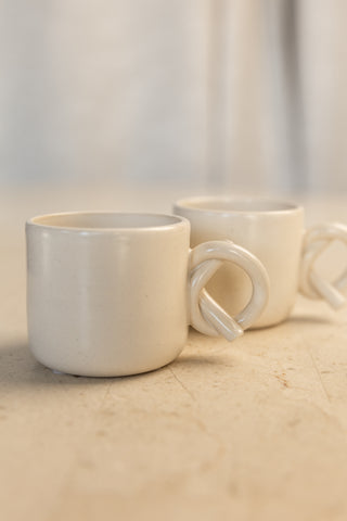 Handmade Ceramic Knot Handle Espresso Cup