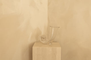 Hand Blown Spiral Glass Horn Vase