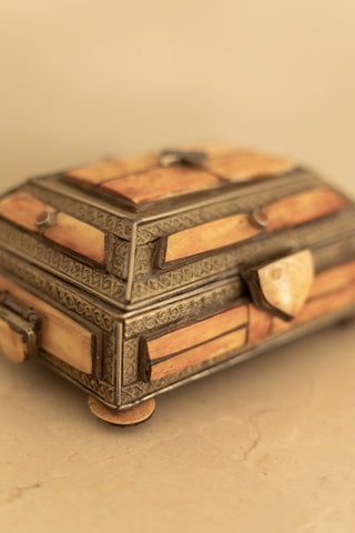 No. 1 Moroccan Camel Bone & Brass Jewelry Box