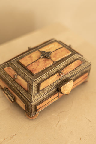 No. 1 Moroccan Camel Bone & Brass Jewelry Box