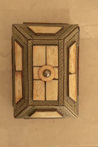 No. 3 Moroccan Camel Bone & Brass Inlaid Jewelry Box