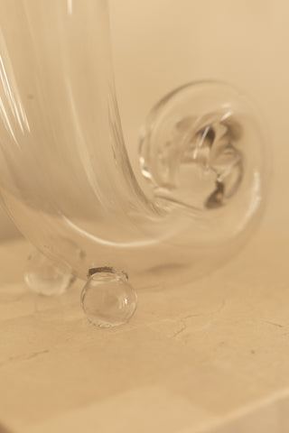 Hand Blown Spiral Glass Horn Vase