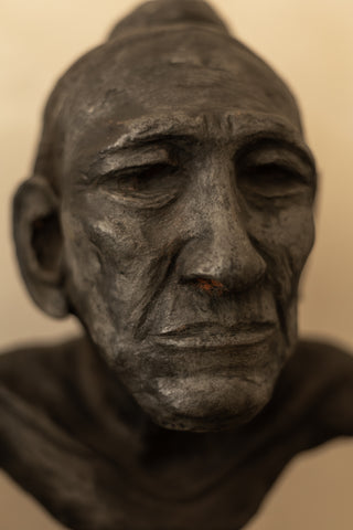 Terracotta Portrait Bust Hand-Modeled Form