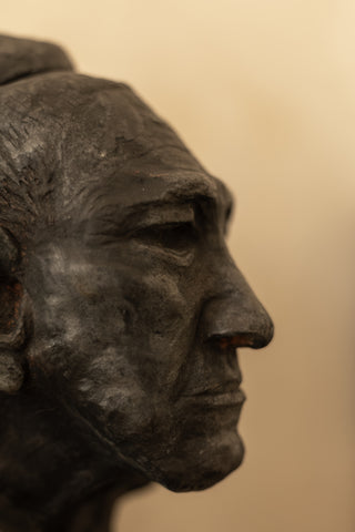 Terracotta Portrait Bust Hand-Modeled Form