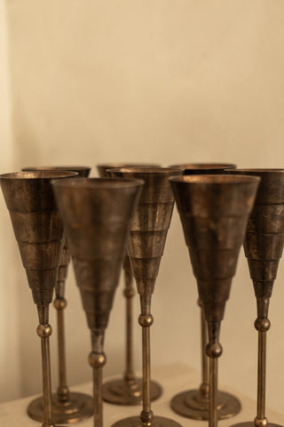 Laslo for Towle Silver-Plated Goblets Sculptural Stemware