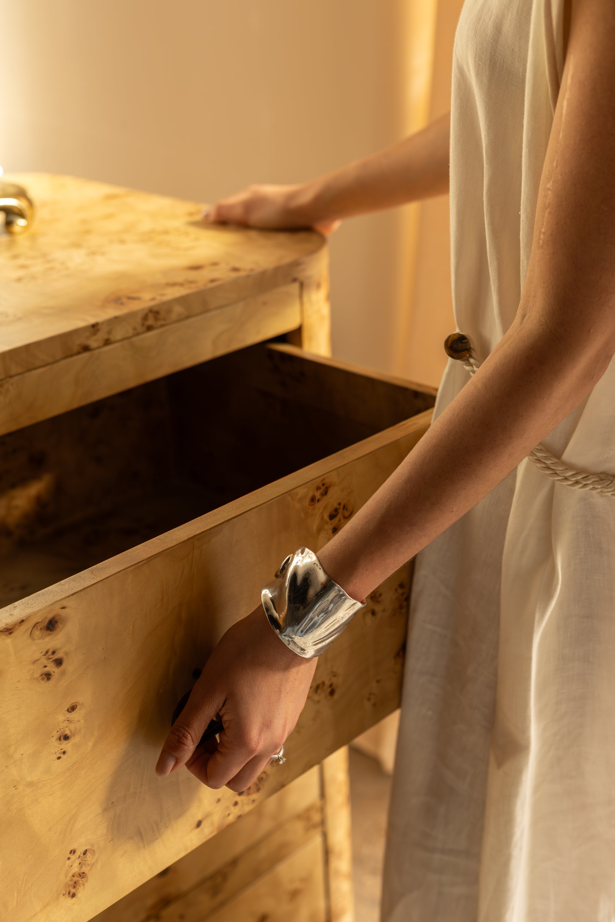 Zephyr Tall Dresser | Honey Burl