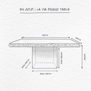 La Via Dining Table dimensions